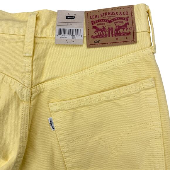 NWT LEVI'S Women's 501 Original High Rise Straight Cropped Jeans 25 X 26 Yellow - Picture 6 of 9